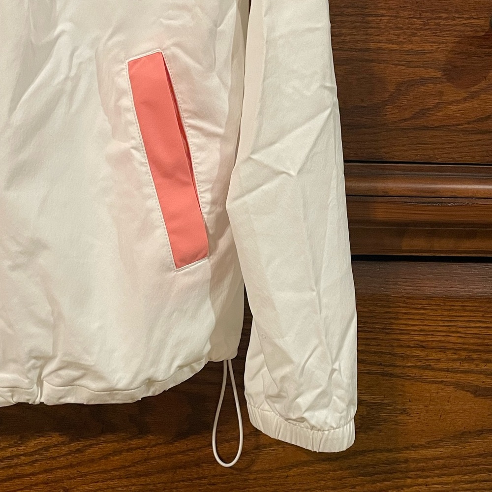 Southern Tide White Hooded Anorak with Coral and Navy Trim - Picture 2 of 4